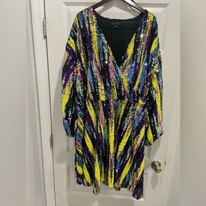 Eloquii Multicolor Sequin Midi Dress